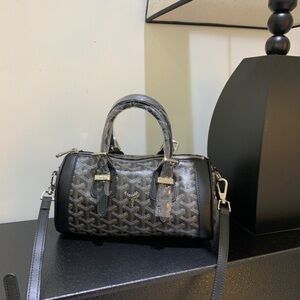 Goyard Black and Gray Mini Barrel Bag